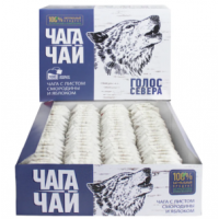 Чага-чай "Голос Севера". Сибирский чай из натурального берёзового гриба чага (chaga) с листом смородины и яблоком. 1 пакетик.